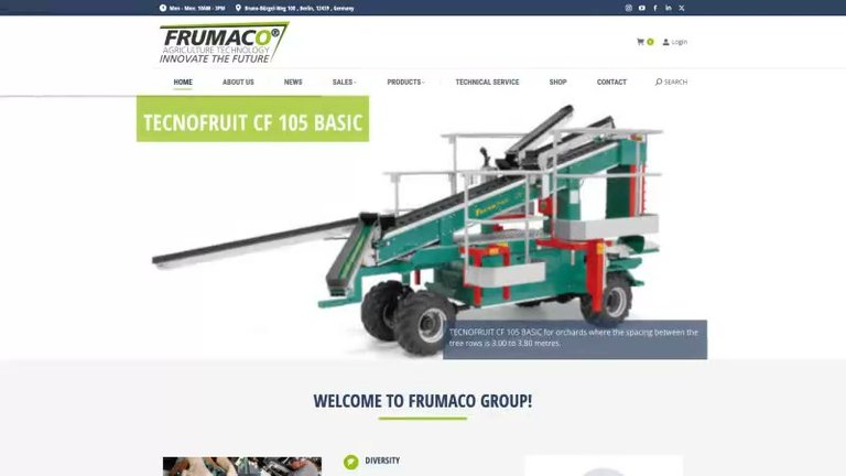 Preview of FRUMACO website